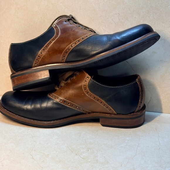 Cole Haan Mens Saddle Shoes Brown Black Leather Lace Up Oxfords Brogues Size 8 M main image 7